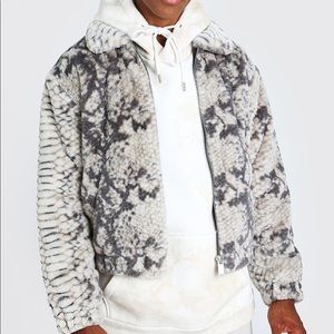 Faux fur Bomber Jacker Snake pattern High Quality